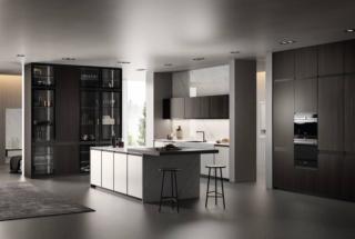 cucina tante colonne ante rovere ebano kronos arredo3 isola pet bianco opaco cucina tante colonne ante rovere ebano kronos arredo3 isola pet bianco opaco