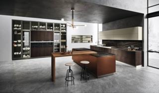 cucina tante colonne ante rovere moka vetro r1 rastelli isola piano snack cucina tante colonne ante rovere moka vetro r1 rastelli isola piano snack