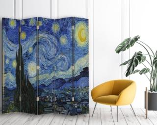 paravento pieghevole cinque ante tela stampa digitale notte stellata vincent van gogh legendarte paravento pieghevole cinque ante tela stampa digitale notte stellata vincent van gogh legendarte