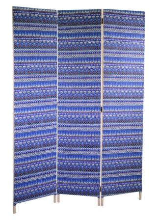 paravento pieghevole tre ante telaio legno ante tela decoro geometrico blu 505403 euronova paravento pieghevole tre ante telaio legno ante tela decoro geometrico blu 505403 euronova