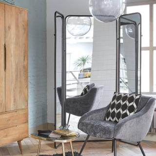 paravento tre ante specchio struttura metallo nero dawson maisons du monde paravento tre ante specchio struttura metallo nero dawson maisons du monde