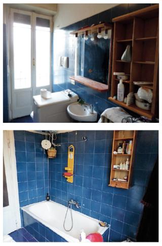 L'unico ambiente di servizio occupava in precedenza il locale in fondo alla casa, nell'angolo all'estremità opposta rispetto all'ingresso. Ora quello spazio, molto ampliato, è stato adibito a camera matrimoniale (foto a sinistra): sono stati rimossi quindi tutti gli elementi e le piastrelle e riaperta una finestra murata per disporre di un affaccio più grande. Con un prolungamento degli impianti, il nuovo bagno è ora tra la stanza e il soggiorno: senza più la vasca,
ma con doccia e spazio per la lavatrice. L'unico ambiente di servizio occupava in precedenza il locale in fondo alla casa, nell'angolo all'estremità opposta rispetto all'ingresso. Ora quello spazio, molto ampliato, è stato adibito a camera matrimoniale (foto a sinistra): sono stati rimossi quindi tutti gli elementi e le piastrelle e riaperta una finestra murata per disporre di un affaccio più grande. Con un prolungamento degli impianti, il nuovo bagno è ora tra la stanza e il soggiorno: senza più la vasca,
ma con doccia e spazio per la lavatrice.