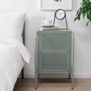 comodino camera letto metallo perforato grigio verde nikkeby ikea due cassetti comodino camera letto metallo perforato grigio verde nikkeby ikea due cassetti