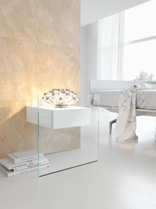 comodino camera letto struttura vetro trasparente domo tonellidesign cassetto legno laccato bianco opaco comodino camera letto struttura vetro trasparente domo tonellidesign cassetto legno laccato bianco opaco