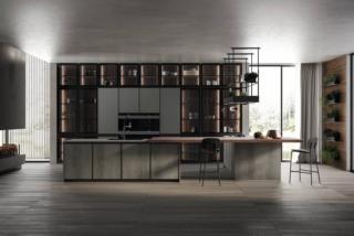 cucina bancone snack laminato noce italia kronos arredo3 ante laminam pietra savoia grigia isola cucina bancone snack laminato noce italia kronos arredo3 ante laminam pietra savoia grigia isola