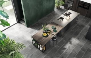 cucina bancone snack rovere antracite invecchiato oltre lube ante laccato effetto metallo ossidato acciaio nero isola cucina bancone snack rovere antracite invecchiato oltre lube ante laccato effetto metallo ossidato acciaio nero isola