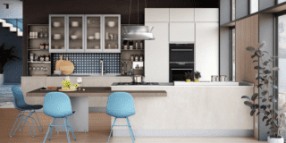 cucina bancone snack tavolo penisola laminato rovere fango creo kitchens ante stone white isola