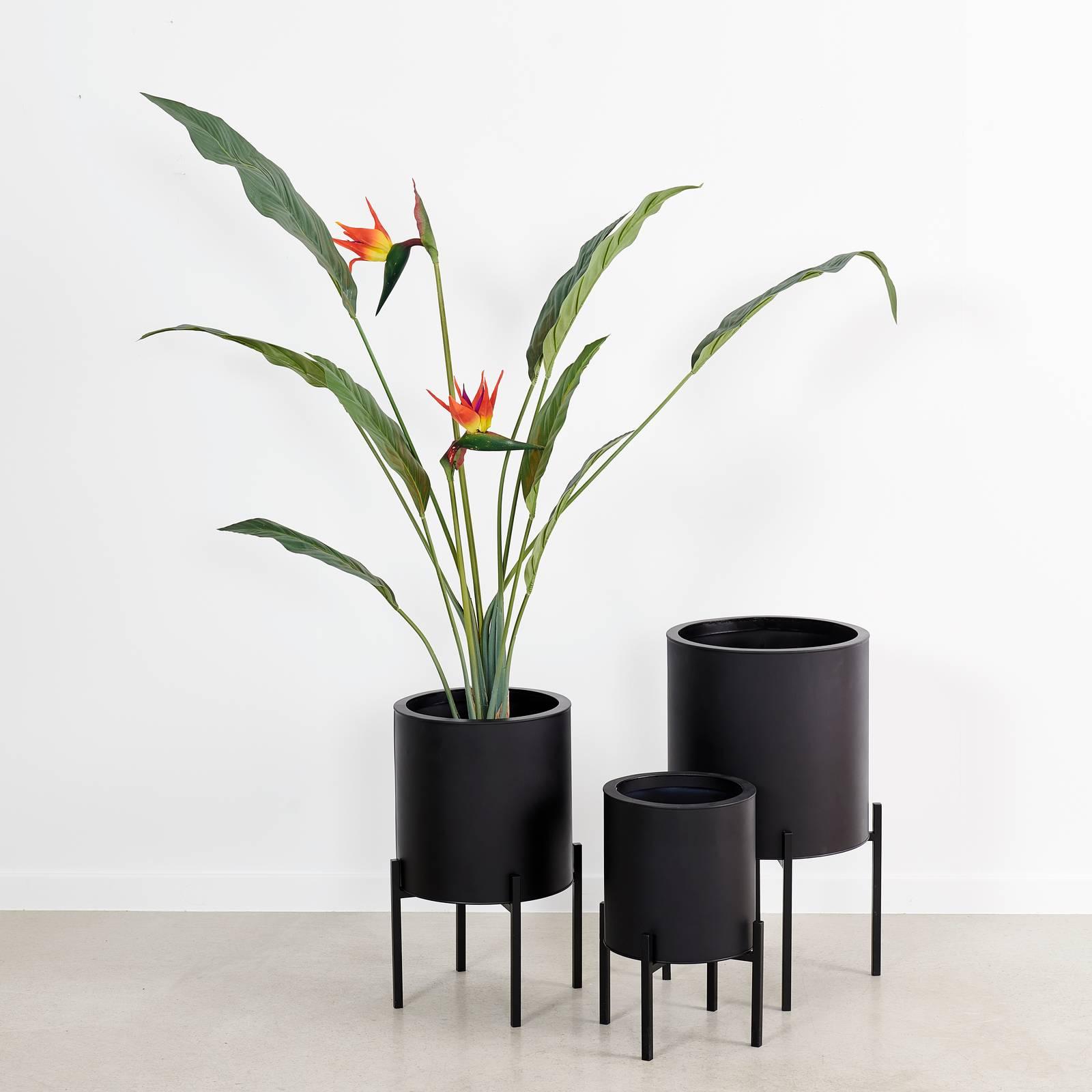 Pianta vaso per interni plastica nera con motivo moderno 13cm arredamento di marca Forte 