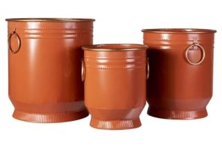 portavasi set ferro smaltato ocra dettagli dorati mg-38 novita home portavasi set ferro smaltato ocra dettagli dorati mg-38 novita home