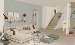 Vista 3D zona giorno nuova costruzione modificata Vista 3D zona giorno nuova costruzione modificata