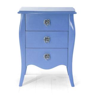 Mixa una forma dal sapore retrò a una colorazione insolita il comodino in legno Fes di Marioni; i tre comodi cassetti sono dotati di maniglie decorative in metallo. Misura L 52 x P 37 x H 67 cm. Prezzo 1.822 euro. www.marioni.it Mixa una forma dal sapore retrò a una colorazione insolita il comodino in legno Fes di Marioni; i tre comodi cassetti sono dotati di maniglie decorative in metallo. Misura L 52 x P 37 x H 67 cm. Prezzo 1.822 euro. www.marioni.it