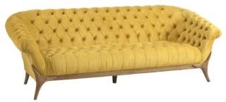 divano tre posti schienale seduta capitonne velluto giallo DB006080 dialma brown divano tre posti schienale seduta capitonne velluto giallo DB006080 dialma brown