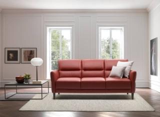 divano tre posti stile retro piedini legno scuro braccioli sottili calore divani&divani divano tre posti stile retro piedini legno scuro braccioli sottili calore divani&divani
