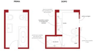 pianta del bagno prima e dopo pianta del bagno prima e dopo