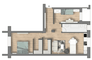 planimetria progetto arredato bilocale trasformato in trilocale planimetria progetto arredato bilocale trasformato in trilocale