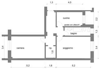 planimetria stato di fatto bilocale planimetria stato di fatto bilocale