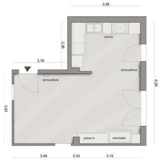 planimetria stato di fatto progettazione arredo zona giorno planimetria stato di fatto progettazione arredo zona giorno