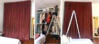 Armadio dietro alla tenda