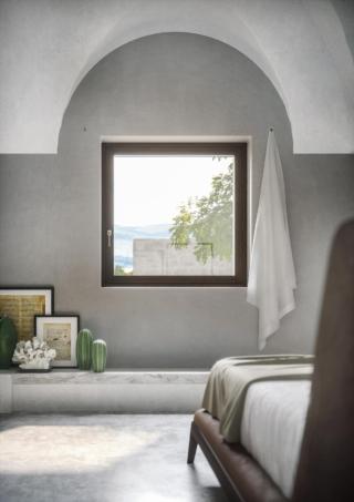 Complanare all’interno
e all’esterno, Cloud di B.G. Legno (www.bglegno.it)
ha telaio in legno lamellare
da deforestazione controllata. I vetri sono
basso emissivi con gas Argon all’interno e canalina
a bordo caldo, con spessore di 40-46 mm. L'abbattimento acustico è a 41-46 dB. Complanare all’interno
e all’esterno, Cloud di B.G. Legno (www.bglegno.it)
ha telaio in legno lamellare
da deforestazione controllata. I vetri sono
basso emissivi con gas Argon all’interno e canalina
a bordo caldo, con spessore di 40-46 mm. L'abbattimento acustico è a 41-46 dB.