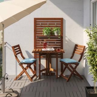 arredare balcone piccolo set tavolo ribalta due sedie pieghevoli acacia massiccia mordente marrone applaro ikea arredare balcone piccolo set tavolo ribalta due sedie pieghevoli acacia massiccia mordente marrone applaro ikea