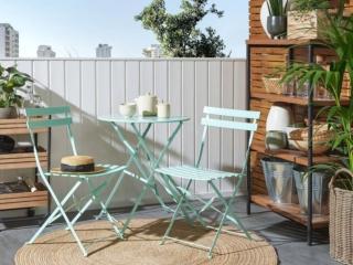 arredare balcone piccolo set tavolo rotondo due sedie pieghevoli acciaio verniciato verde menta fiori beliani arredare balcone piccolo set tavolo rotondo due sedie pieghevoli acciaio verniciato verde menta fiori beliani