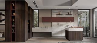 Calamitano l'attenzione i pensili rossi a sviluppo orizzontale, con le ante in laminato Fenix colore Rosso Jaipur, nella cucina programma Loft 2.2 di Arrex. Le basi hanno le ante lisce, con sistema a gola, in laminato Pietra Piasentina e in laminato effetto legno Eucalipto Carbon. Un modulo base da 60 cm con anta programma LOFT 2.2 variante Style nella finitura effetto legno, prezzo 148,00 euro + IVA. www.arrex.it Calamitano l'attenzione i pensili rossi a sviluppo orizzontale, con le ante in laminato Fenix colore Rosso Jaipur, nella cucina programma Loft 2.2 di Arrex. Le basi hanno le ante lisce, con sistema a gola, in laminato Pietra Piasentina e in laminato effetto legno Eucalipto Carbon. Un modulo base da 60 cm con anta programma LOFT 2.2 variante Style nella finitura effetto legno, prezzo 148,00 euro + IVA. www.arrex.it