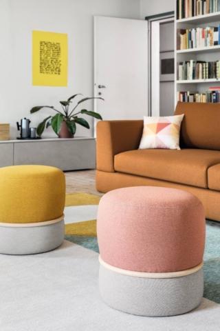 pouf cerchio legno rivestimento bicolore tonalita pastello anell calligaris pouf cerchio legno rivestimento bicolore tonalita pastello anell calligaris