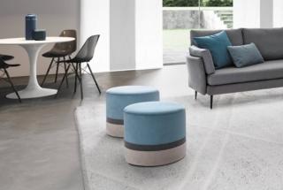 pouf rivestimento tessuto bicolore bianco celeste club lecomfort pouf rivestimento tessuto bicolore bianco celeste club lecomfort