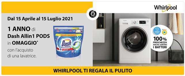 Detersivo per 220 lavaggi gratis per l'acquisto di una lavatrice Whirlpool  - Cose di Casa