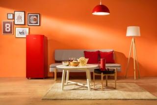 Il frigorifero monoporta Mr.Rouge RR220D4AR1 di Hisense con maniglia integrata, ha l’illuminazione degli scomparti interni a  LED così da conferire una maggiore visibilità degli alimenti ma anche un risparmio energetico. È dotato di un portabottiglie in acciaio cromato per evitare che le bottiglie si spostino e cadano, è in classe F e ha capacità netta di 164 litri. Misura L 52 x P 51 x H 128 cm. Prezzo 299 euro. www.hisense.it