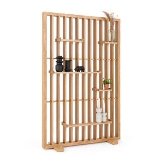 Lo scaffale divisorio autoportante Mineva di La Redoute (www.laredoute.com) è in Mdf placcato rovere naturale con ripiani intercambiabili che si possono fissare su entrambi i lati. Lo scaffale divisorio autoportante Mineva di La Redoute (www.laredoute.com) è in Mdf placcato rovere naturale con ripiani intercambiabili che si possono fissare su entrambi i lati.