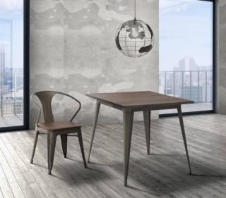 tavolo cucina piccolo piano quadrato legno scuro gambe ferro gerard viadurini tavolo cucina piccolo piano quadrato legno scuro gambe ferro gerard viadurini