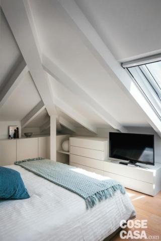 camera sottotetto con mobili che sfruttano la parte bassa camera sottotetto con mobili che sfruttano la parte bassa