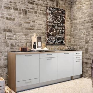 cucina piccola quattro moduli ante melaminico bianco fianchi finitura rovere tranche one delinia leroy merlin cucina piccola quattro moduli ante melaminico bianco fianchi finitura rovere tranche one delinia leroy merlin