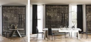 tavolo consolle allungabile chiuso base acciaio verniciato goffrato titanio piano laminato color cemento convivium cattelan italia tavolo consolle allungabile chiuso base acciaio verniciato goffrato titanio piano laminato color cemento convivium cattelan italia