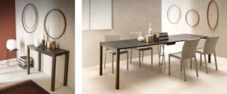 tavolo consolle allungabile chiuso piano legno rovere impiallacciato gambe metallo nappo viadurini tavolo consolle allungabile chiuso piano legno rovere impiallacciato gambe metallo nappo viadurini