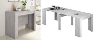 tavolo consolle allungabile chiuso struttura legno melaminico antigraffio effetto cemento codice 4580l biviva tavolo consolle allungabile chiuso struttura legno melaminico antigraffio effetto cemento codice 4580l biviva