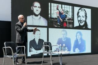 Stefano Boeri, curatore del "supersalone", e il team di co-progettisti Stefano Boeri, curatore del "supersalone", e il team di co-progettisti