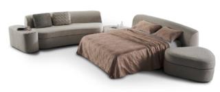 Il divano letto Goodman di Milano Bedding, design Alessandro Elli, ha un insolito profilo curvilineo che lo rende accogliente. Inoltre è modulare e consente di dare vita a molteplici composizioni in accostamento. È disponibile in quattro lunghezze ed è sfoderabile. Misura L 161/206/226/246 x P 115/117/120/120 x H 83 cm. www.milanobedding.it Il divano letto Goodman di Milano Bedding, design Alessandro Elli, ha un insolito profilo curvilineo che lo rende accogliente. Inoltre è modulare e consente di dare vita a molteplici composizioni in accostamento. È disponibile in quattro lunghezze ed è sfoderabile. Misura L 161/206/226/246 x P 115/117/120/120 x H 83 cm. www.milanobedding.it