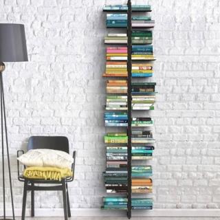 Legno massello di faggio tinto nero per la struttura della libreria da terra fissata a parete Zia Bice P di Le Zie di Milano in vendita su Sediarreda.com. Le ventisei mensole, disposte su entrambi i lati, sono in grado di accogliere anche libri voluminosi e sono realizzate in acciaio verniciato a polvere colore bianco.  Misura L 41 x P 15 x H 195 cm. Prezzo 427 euro.  www.sediarreda.com Legno massello di faggio tinto nero per la struttura della libreria da terra fissata a parete Zia Bice P di Le Zie di Milano in vendita su Sediarreda.com. Le ventisei mensole, disposte su entrambi i lati, sono in grado di accogliere anche libri voluminosi e sono realizzate in acciaio verniciato a polvere colore bianco.  Misura L 41 x P 15 x H 195 cm. Prezzo 427 euro.  www.sediarreda.com