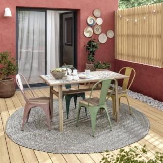 La sedia da giardino Oxford (ref. 82582583) in vendita da Leroy Merlin è completamente realizzata in acciaio disponibile in ben dieci varianti di colore e può essere usata anche in un living eclettico. Ha la seduta realizzata in legno di acacia; è sovrapponibile. Misura L 44 x P 53 x H 83 cm. Prezzo 70 euro. www.leroymerlin.it La sedia da giardino Oxford (ref. 82582583) in vendita da Leroy Merlin è completamente realizzata in acciaio disponibile in ben dieci varianti di colore e può essere usata anche in un living eclettico. Ha la seduta realizzata in legno di acacia; è sovrapponibile. Misura L 44 x P 53 x H 83 cm. Prezzo 70 euro. www.leroymerlin.it