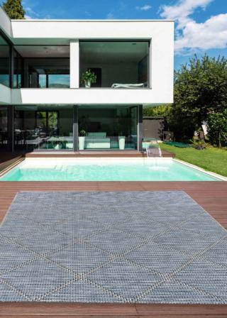 tappeto esterno rettangolare fibre polipropilene blu grigio anti uv rombi euronova tappeto esterno rettangolare fibre polipropilene blu grigio anti uv rombi euronova