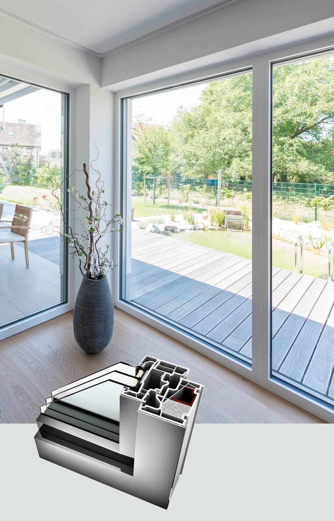 La finestra KF 410 di Internorm ha profili squadrati per telaio e anta, realizzati in pvc con guscio esterno in alluminio che la rende molto resistente alle intemperie. Grazie alla tecnologia I-tec Insulation il telaio è isolato con materiale granulare, portando l’isolamento termico fino a Uw 0,62 W/m²K e acustico fino a 47 dB. Sicurezza antieffrazione fino RC2. http://www.internorm.com/it-it La finestra KF 410 di Internorm ha profili squadrati per telaio e anta, realizzati in pvc con guscio esterno in alluminio che la rende molto resistente alle intemperie. Grazie alla tecnologia I-tec Insulation il telaio è isolato con materiale granulare, portando l’isolamento termico fino a Uw 0,62 W/m²K e acustico fino a 47 dB. Sicurezza antieffrazione fino RC2. http://www.internorm.com/it-it