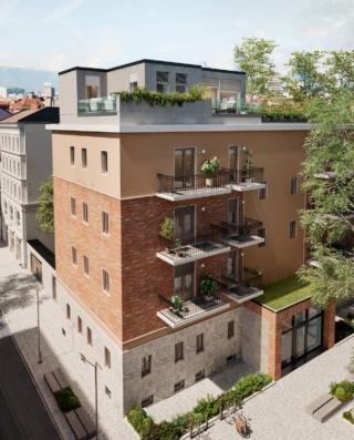 Parapetto Schüco AR FG 300 balcone con portefinestre