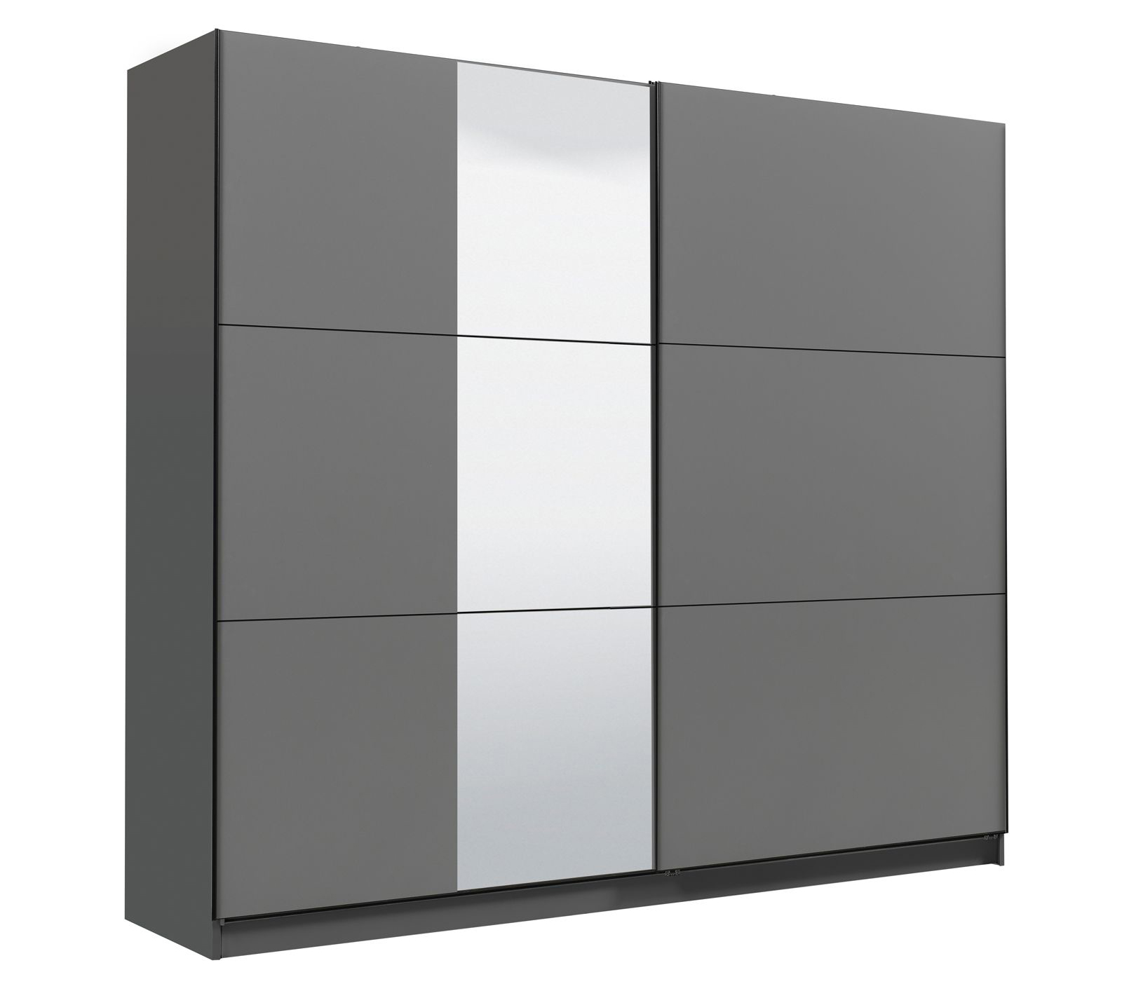 Un comodo inserto a specchio per l'armadio Rufus di Deghi che ha due ante scorrevoli in legno MDF color grigio antracite che ne sottolineano lo stile elegante e moderno. Misura L 237 x P 62,5 x H 210 cm.  Prezzo 607 euro. www.deghi.it Un comodo inserto a specchio per l'armadio Rufus di Deghi che ha due ante scorrevoli in legno MDF color grigio antracite che ne sottolineano lo stile elegante e moderno. Misura L 237 x P 62,5 x H 210 cm.  Prezzo 607 euro. www.deghi.it