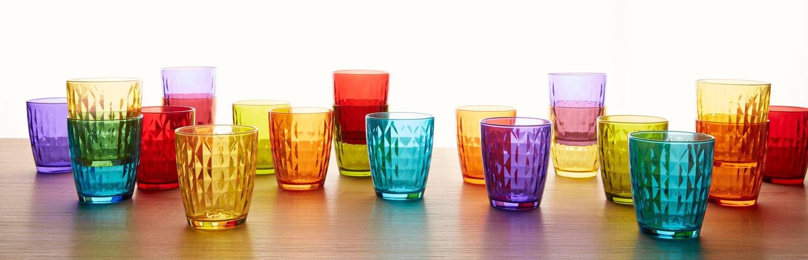 Bicchieri colorati fantasy in vetro