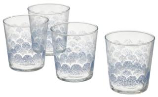 Fanno parte della linea Sommardrom di Ikea Italia i bicchieri da acqua con la superficie in vetro trasparente decorato da un delicato motivo astratto in lacca nei toni del blu. Sono lavabili in lavastoviglie. Misurano H 9 cm. Prezzo 3,50 euro (per il set da 4 pezzi). www.ikea.com Fanno parte della linea Sommardrom di Ikea Italia i bicchieri da acqua con la superficie in vetro trasparente decorato da un delicato motivo astratto in lacca nei toni del blu. Sono lavabili in lavastoviglie. Misurano H 9 cm. Prezzo 3,50 euro (per il set da 4 pezzi). www.ikea.com