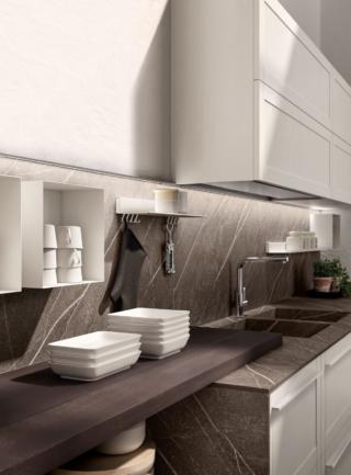 Cucina Carattere di Scavolini con lavello integrato nel top Cucina Carattere di Scavolini con lavello integrato nel top