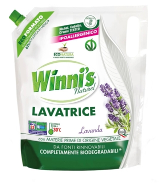 Funziona su tutte le macchie già a 30° e lascia sui capi una piacevole profumazione il detersivo liquido per lavatrice Ecoformato Lavanda di Winni’s. Ha una rapida e completa biodegradabilità e formulazione con ingredienti naturali e è ideale per qualsiasi tipo di fibra, capi delicati e colorati. E’ testato per Nichel, Cobalto e Cromo, è certificato Vegan Ok e è dermocompatibile. Da 1.250 ml, prezzo 4,29 euro. www.winnis.it Funziona su tutte le macchie già a 30° e lascia sui capi una piacevole profumazione il detersivo liquido per lavatrice Ecoformato Lavanda di Winni’s. Ha una rapida e completa biodegradabilità e formulazione con ingredienti naturali e è ideale per qualsiasi tipo di fibra, capi delicati e colorati. E’ testato per Nichel, Cobalto e Cromo, è certificato Vegan Ok e è dermocompatibile. Da 1.250 ml, prezzo 4,29 euro. www.winnis.it