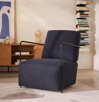 Poltrona scandinava divano poltrona con poggiapiedi 68 x 77 x 92 cm grigio